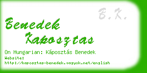 benedek kaposztas business card
